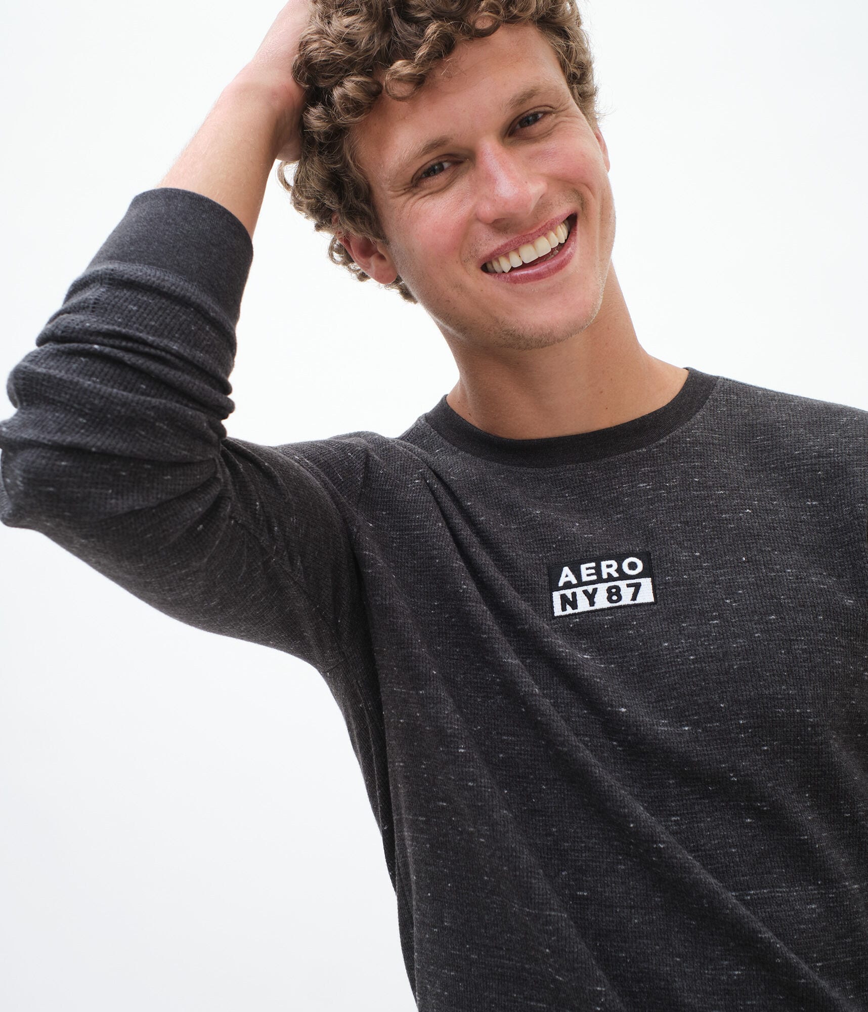 Long Sleeve Box Logo Thermal Graphic Tee