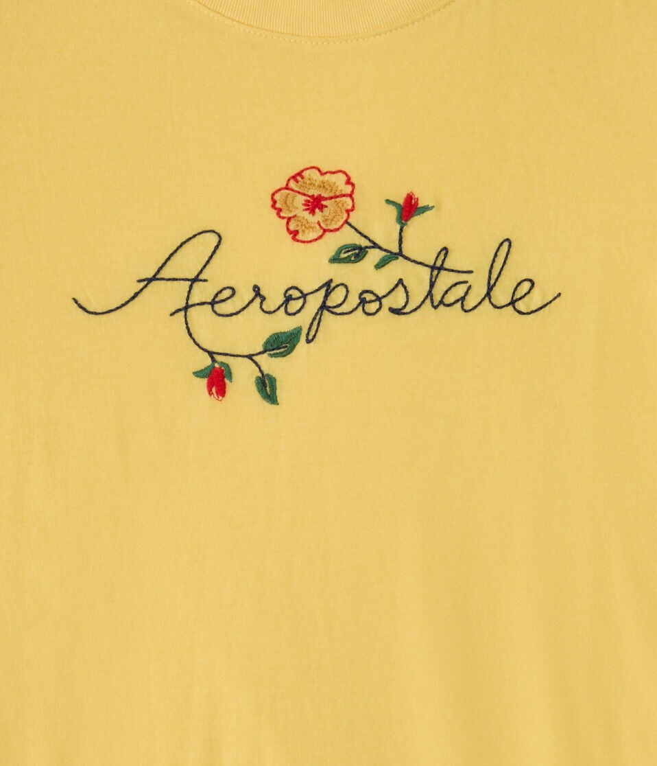 Aeropostale Floral Logo Graphic Tee