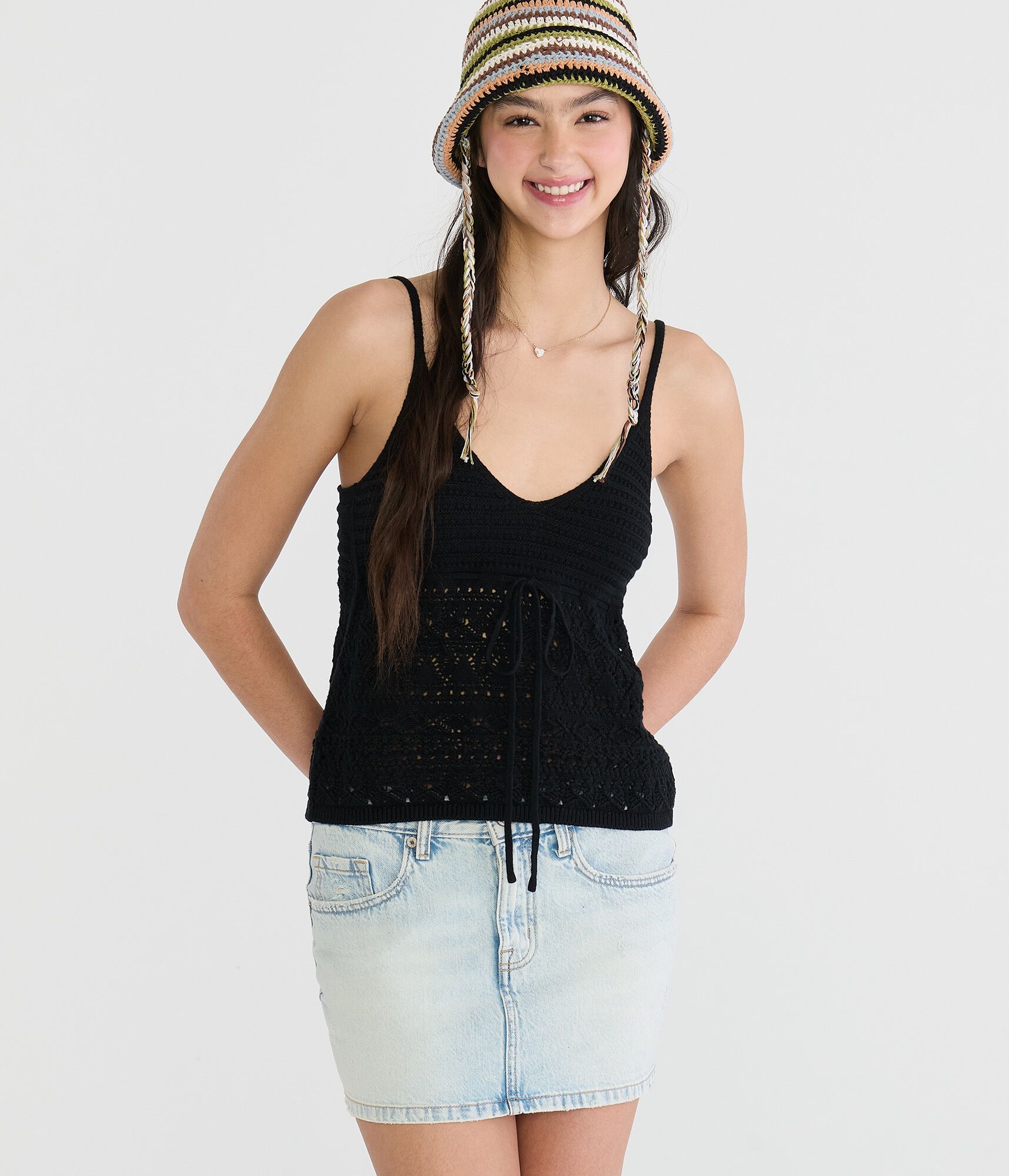 Babydoll Sweater V-Neck Tank Top