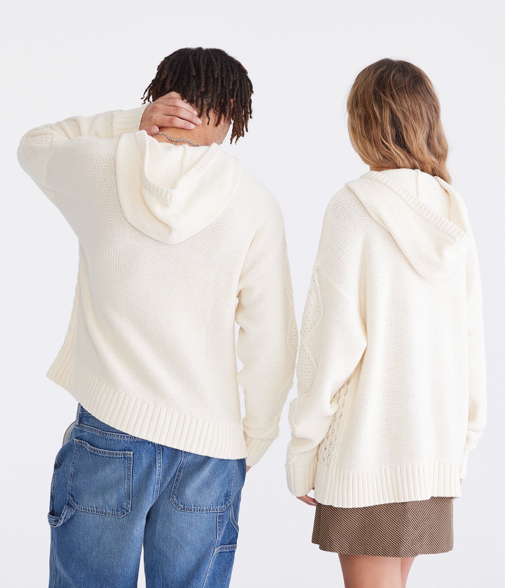 Oversized Hooded Cable Sweater