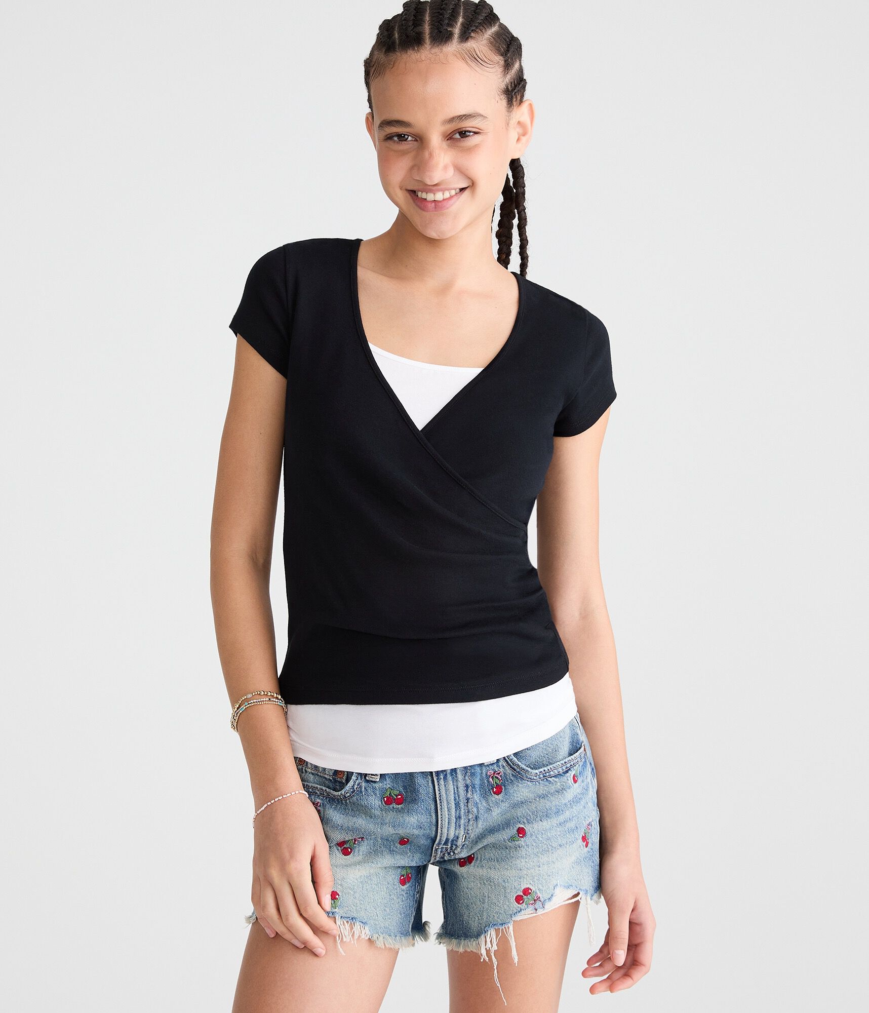 Seriously Soft Wrap-Front V-Neck Tee