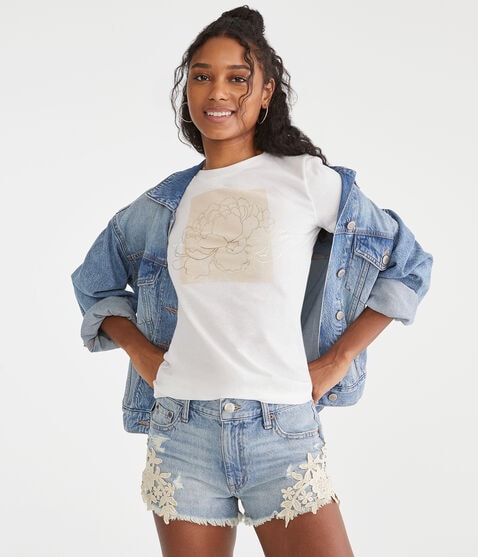 Floral Box Foil Graphic Tee Floral Box Foil Graphic Tee