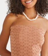 Eyelet Cropped Tube Top