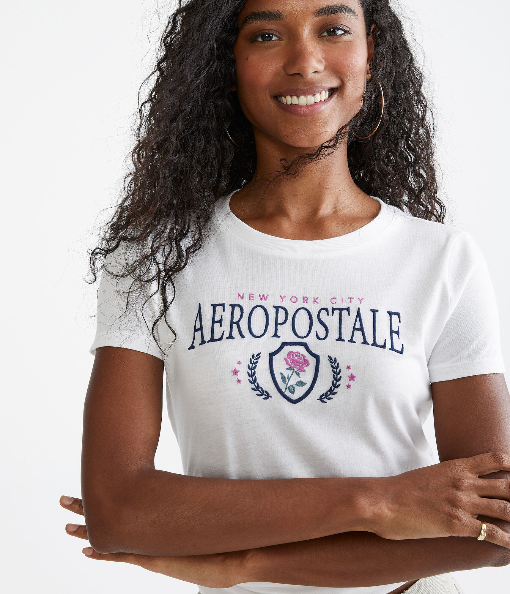 Aeropostale Rose Crest Graphic Tee