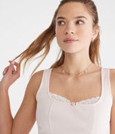 Solid Square-Neck Corset Tank