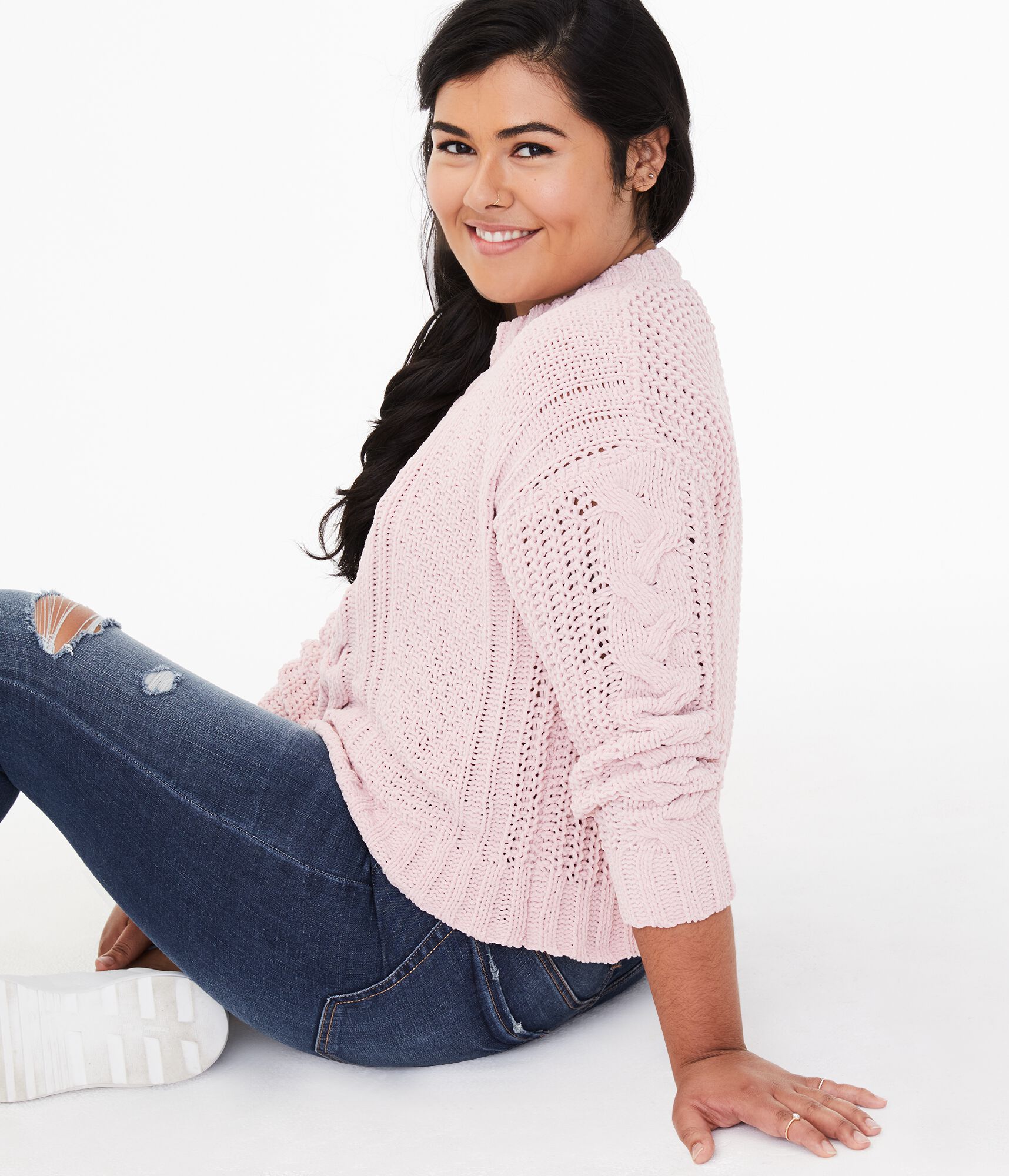 Chenille Cable Sweater