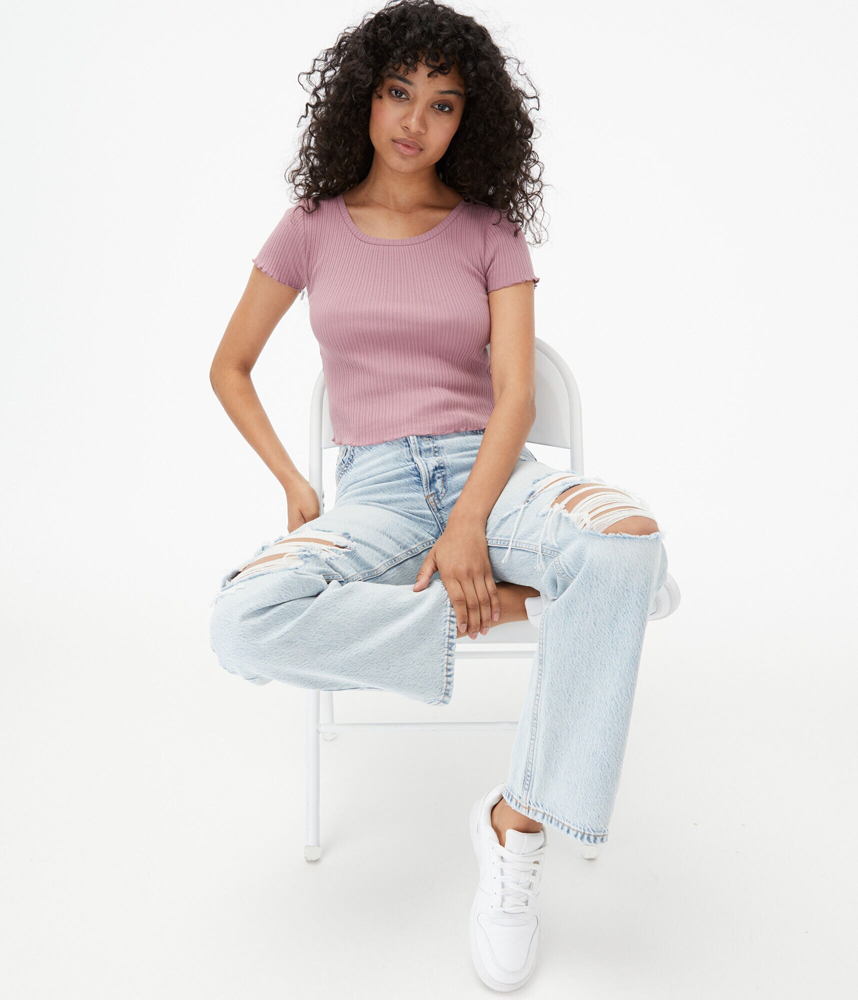 Ribbed Shrunken Crew Tee