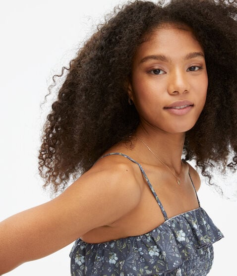 Floral Smocked Cropped Tube Top Floral Smocked Cropped Tube Top