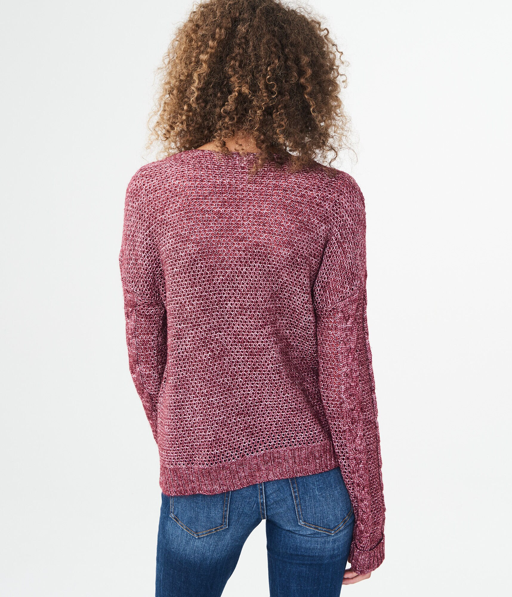 Cable Lace-Up Sweater