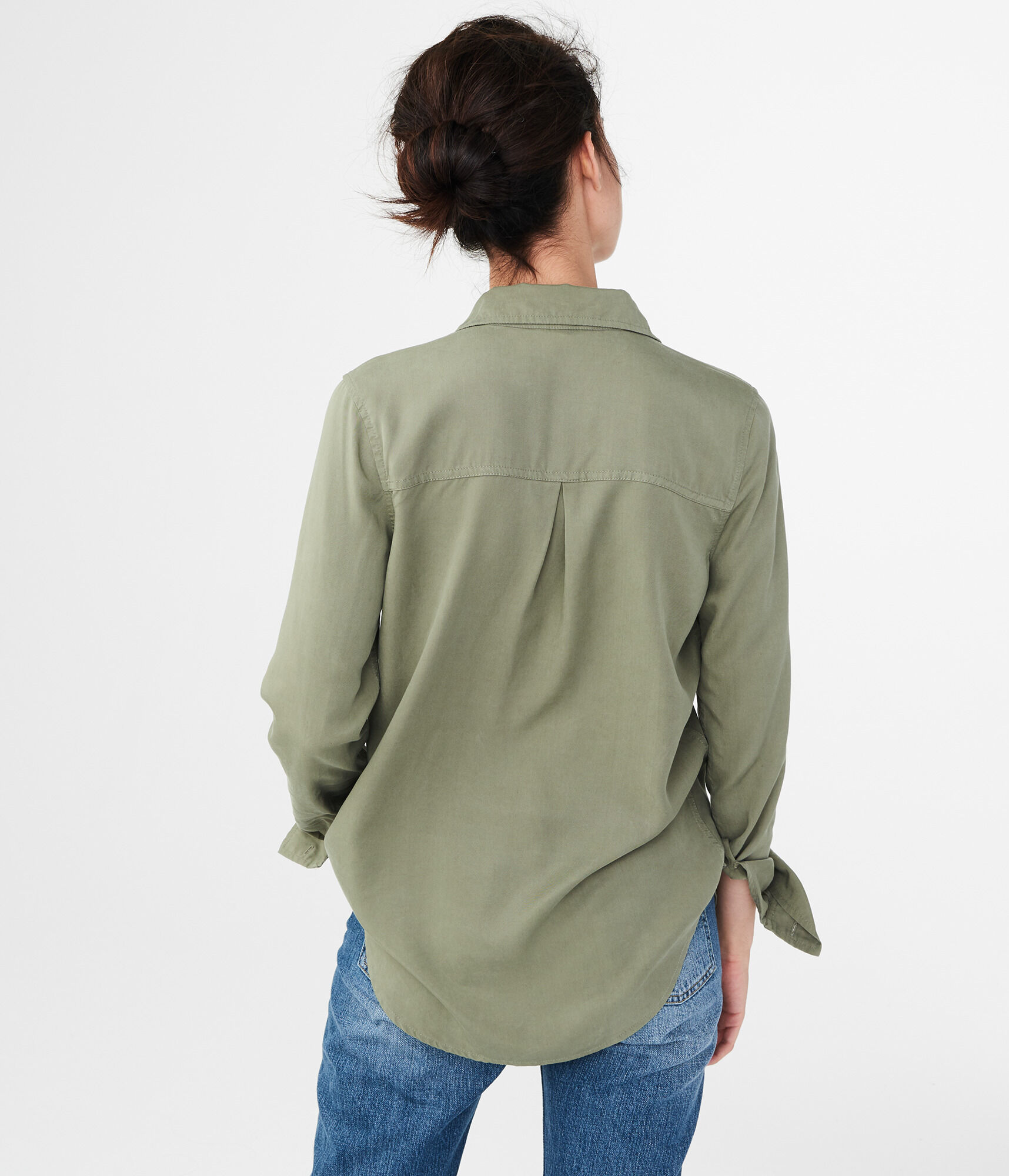 Long Sleeve Solid Utility Woven Shirt