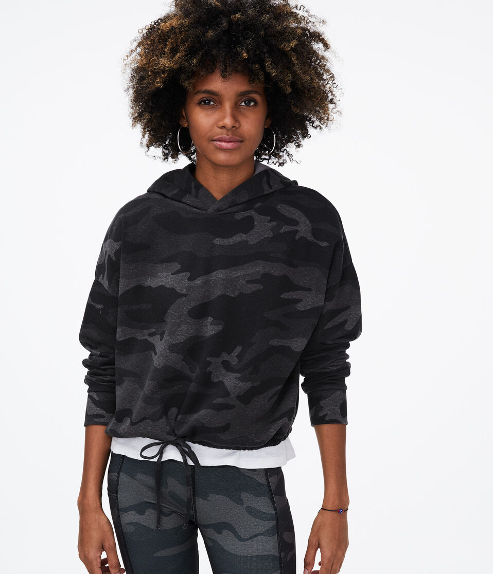 Camo Cinchable Pullover Hoodie