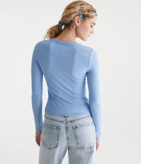 Long Sleeve Buttery Soft V-Neck Henley Long Sleeve Buttery Soft V-Neck Henley