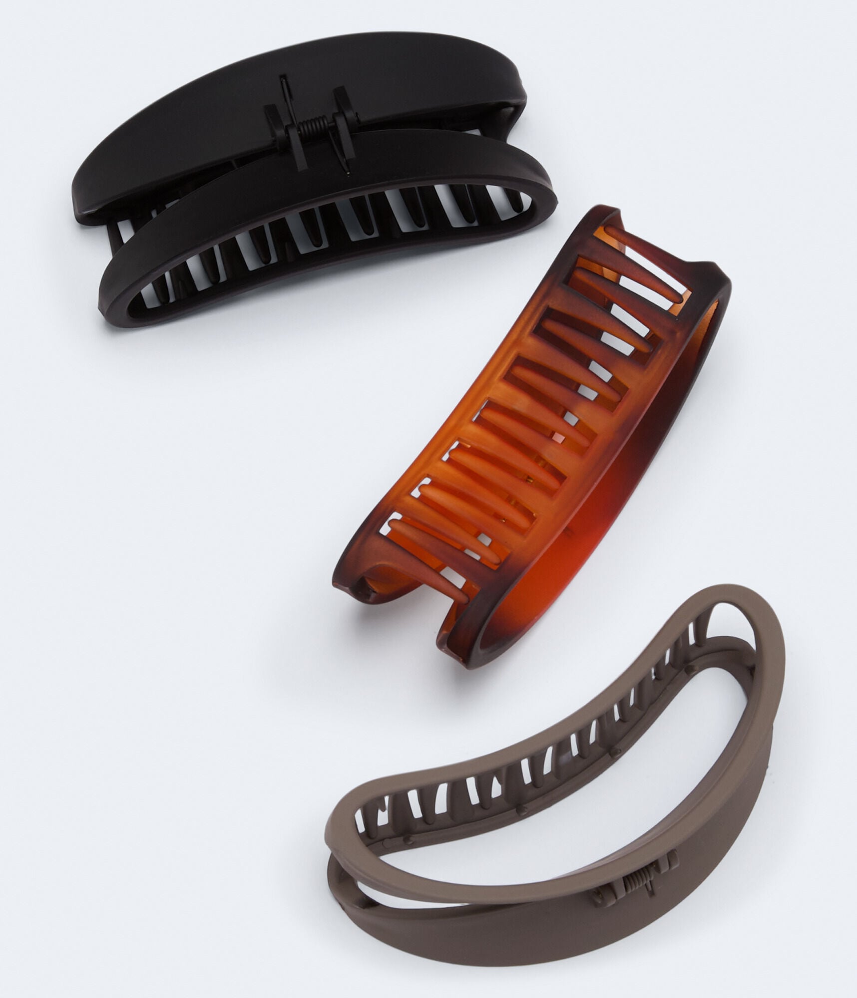 Extra Large Open Crescent Claw Hair Clip 3-Pack