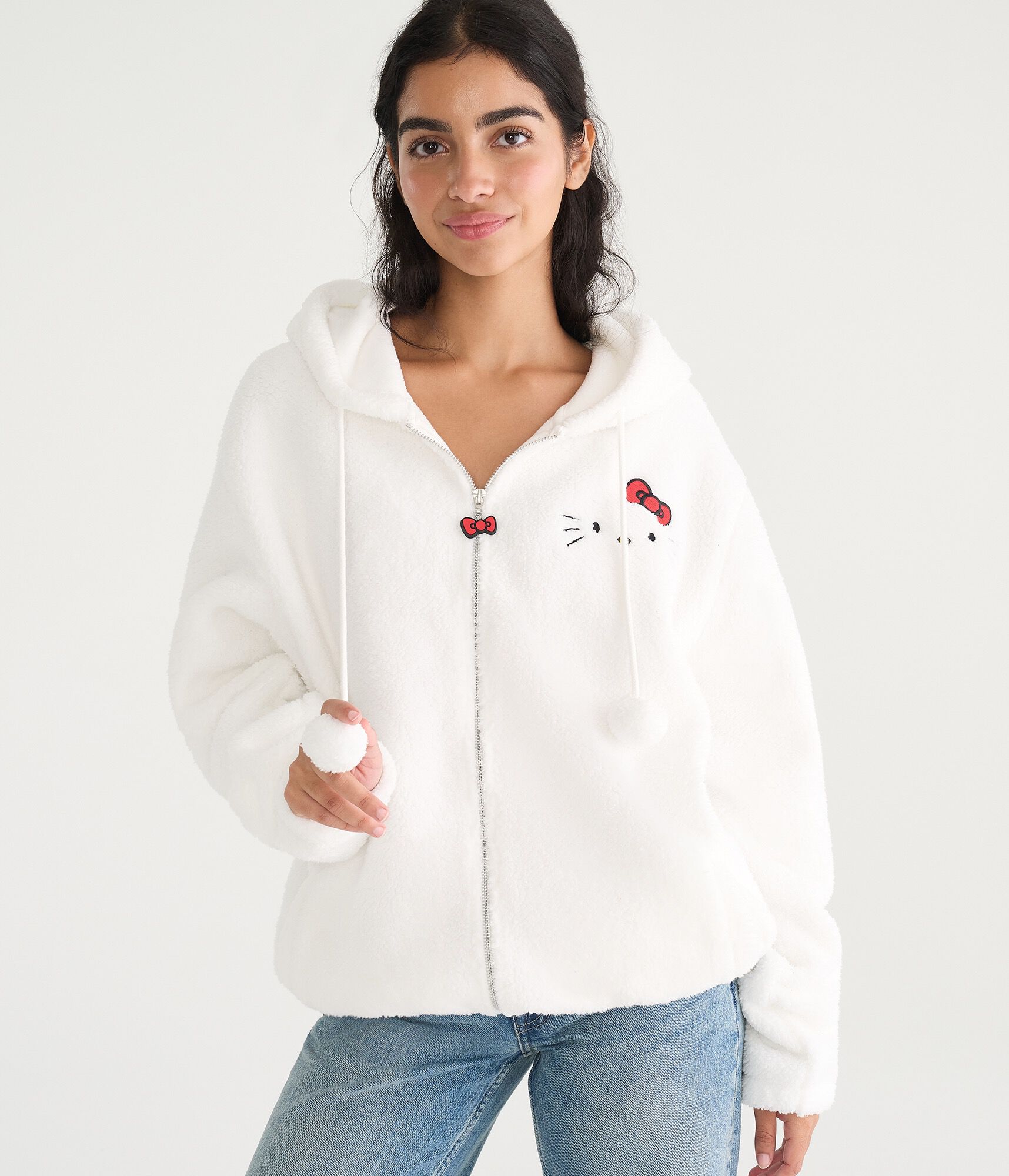 Hello Kitty Sherpa Fleece Full-Zip Hoodie