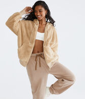Sherpa Oversized Full-Zip Hoodie
