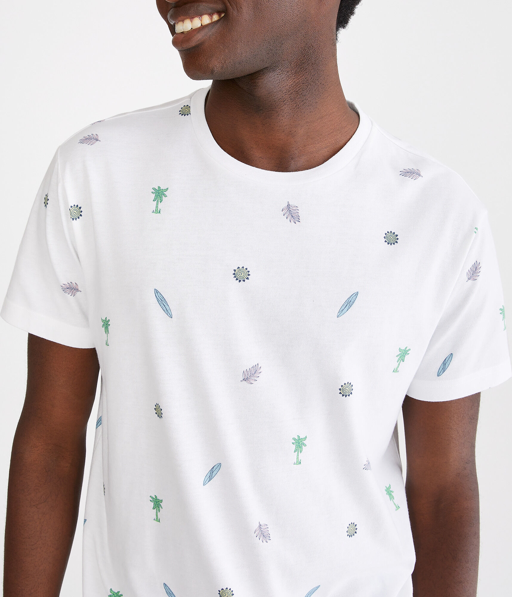Palm Surfboard Print Graphic Tee