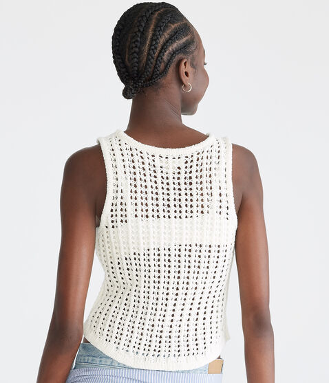Crocheted Scoop-Neck Cropped Tank Crocheted Scoop-Neck Cropped Tank