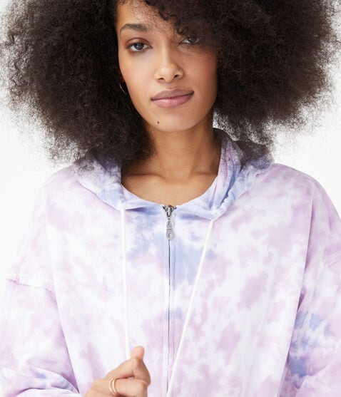Tie-Dye Oversized Full-Zip Hoodie Tie-Dye Oversized Full-Zip Hoodie