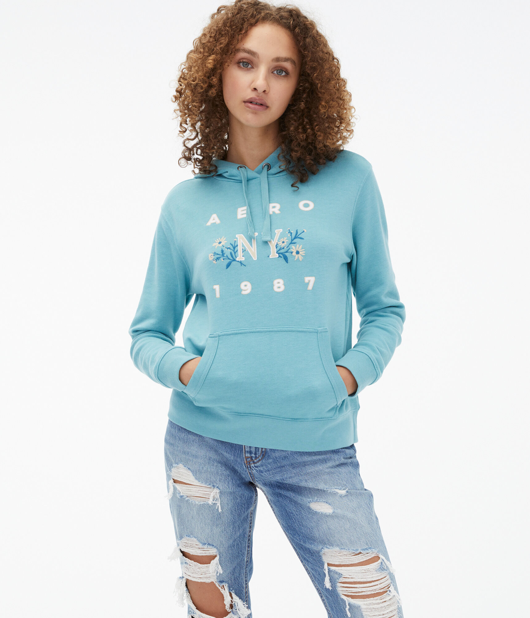 floral pullover hoodie