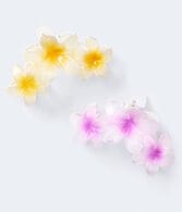 Hibiscus Flower Trio Claw Hair Clip 2-Pack