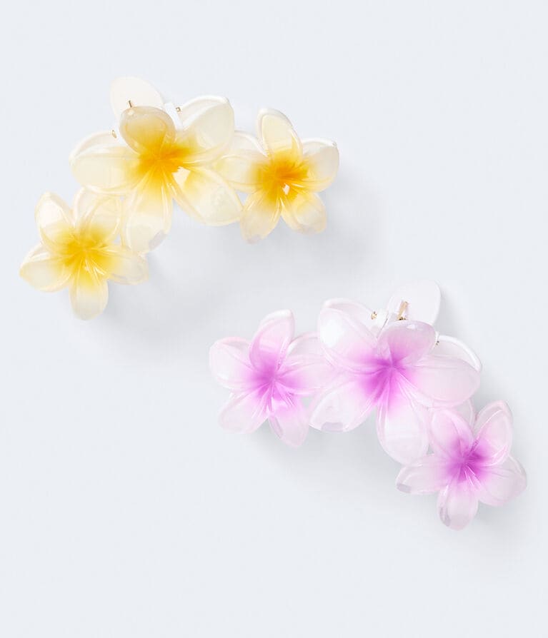 Hibiscus Flower Trio Claw Hair Clip 2-Pack