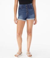 Premium Seriously Stretchy Super High-Rise Curvy Denim Midi Shorts