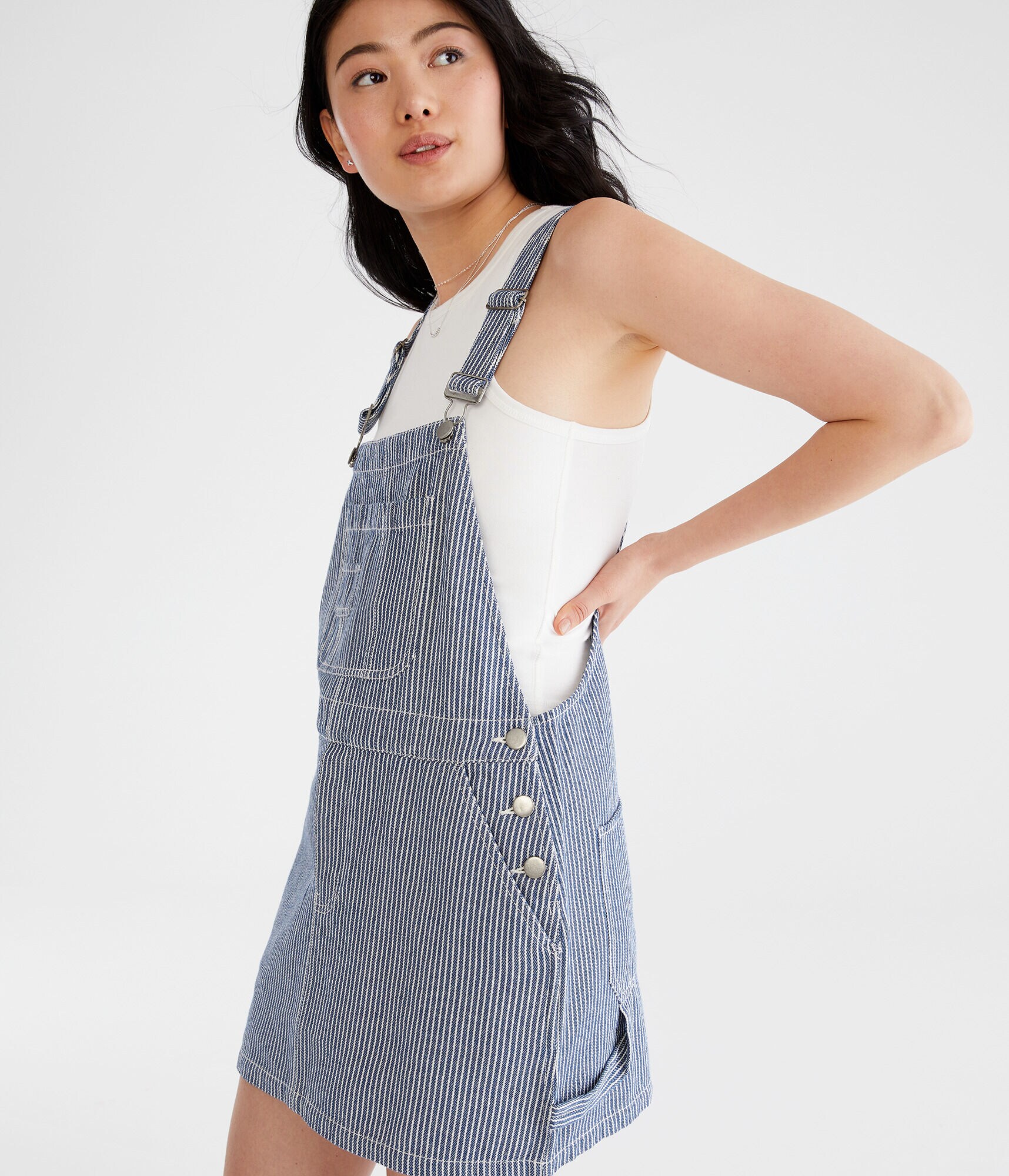 Vertical Stripe Twill Skirtall