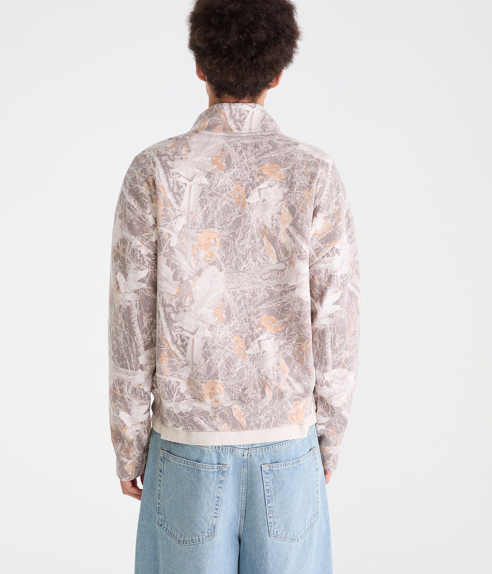 Cloud Soft Forest Camo Boxy Quarter-Zip Sweatshirt