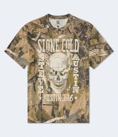 WWE Stone Cold Skull Camo Relaxed Graphic Tee