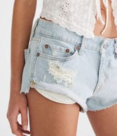 Vintage Low-Rise Denim Shorty Shorts