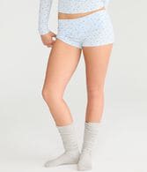 Floral Fold-Over Knit Sleep Shorts