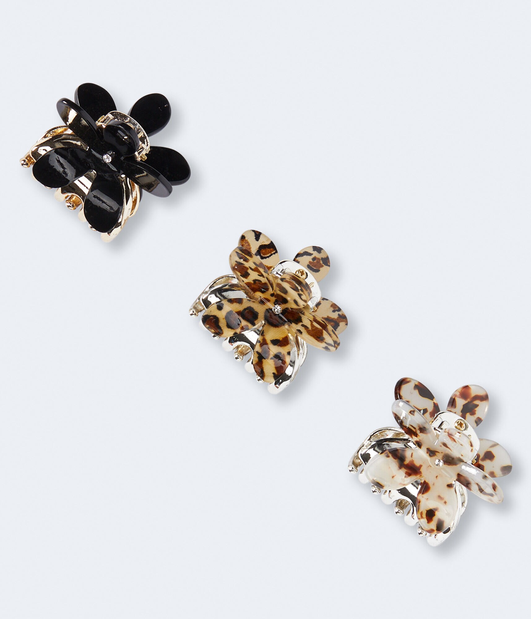 Neutral Flower Claw Hair Clip 3-Pack