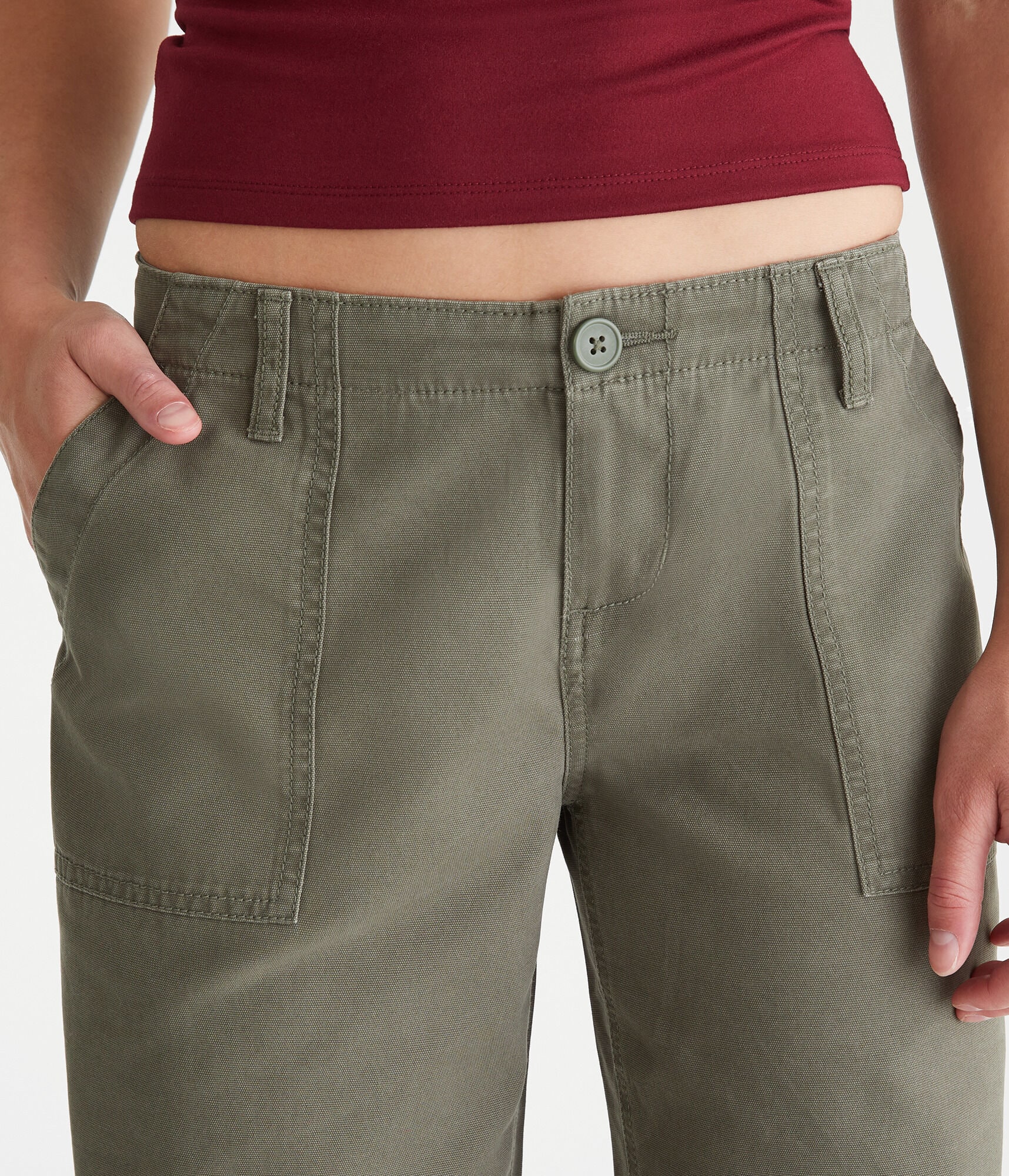Low-Rise Straight Leg Pants