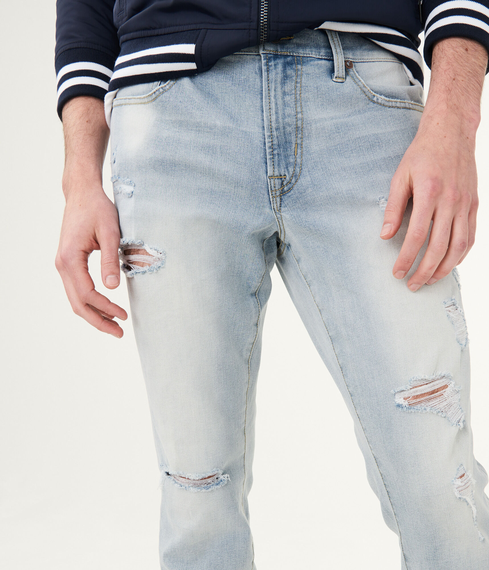 Flex Effects Super Skinny Destroyed Bleach Wash Jean