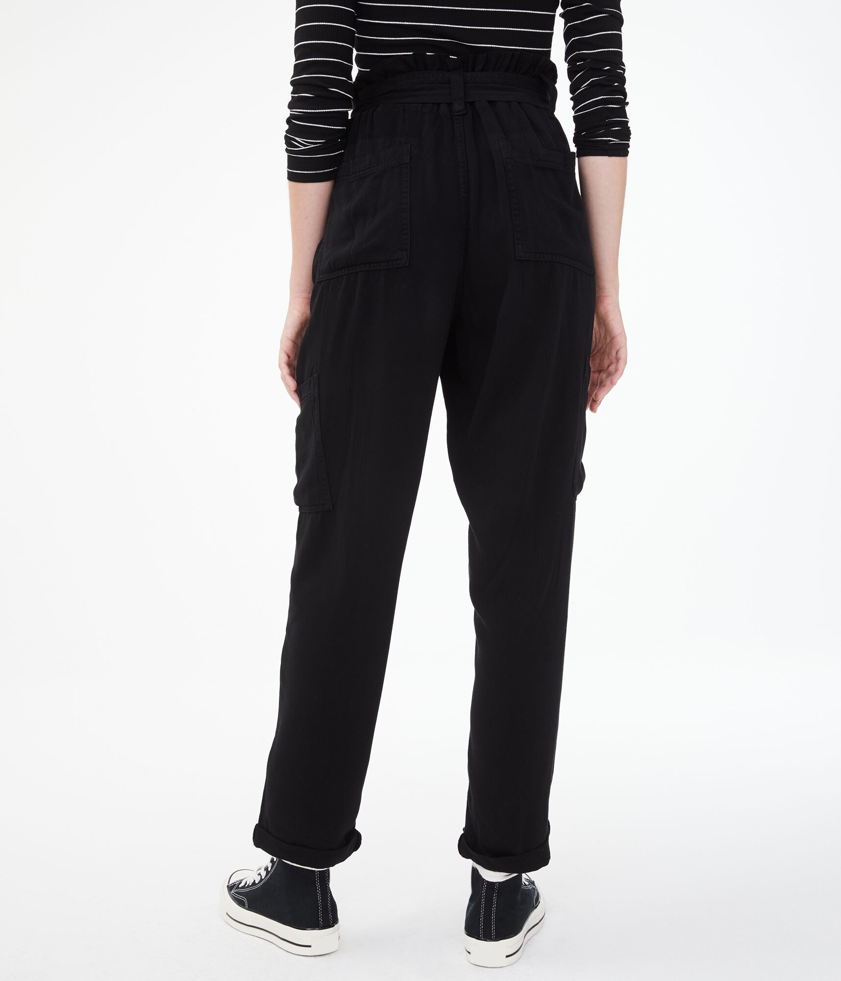 High-Rise Tie-Front Tapered Pant