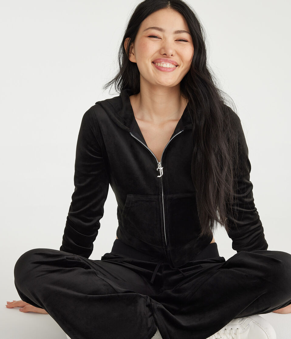 Juicy Couture Bling Velour Full-Zip Hoodie