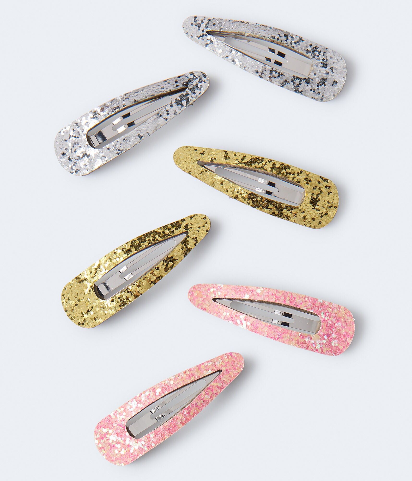 Glitter Snap Hair Clip 6-Pack