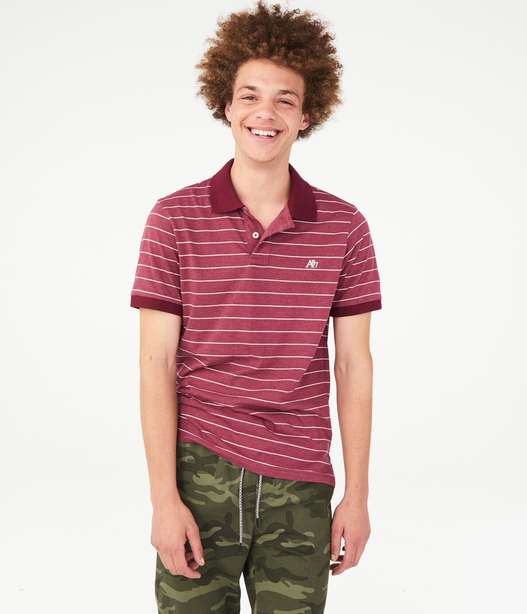 Thin Stripe Logo Jersey Polo