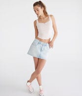 Solid Square-Neck Corset Tank