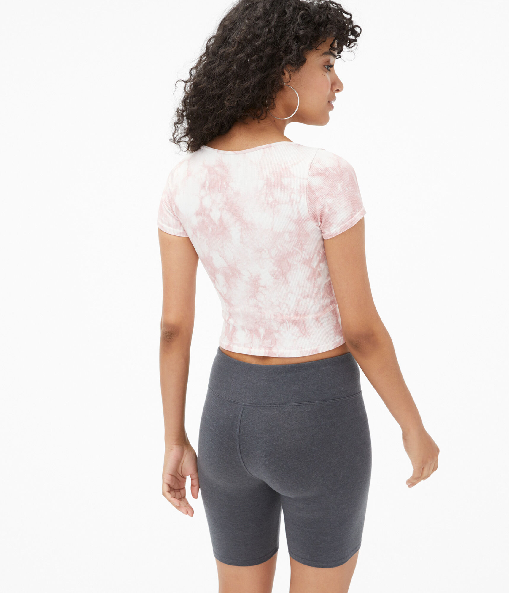 Seriously Soft Tie-Dye Seamless Notch-Neck Crop Top
