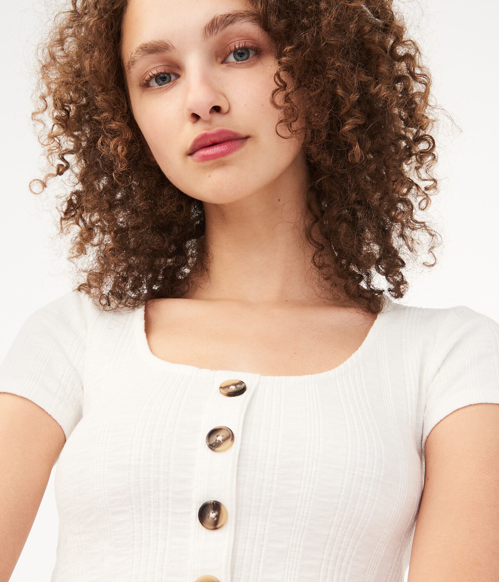 Seriously Soft Buttoned Crop Top
