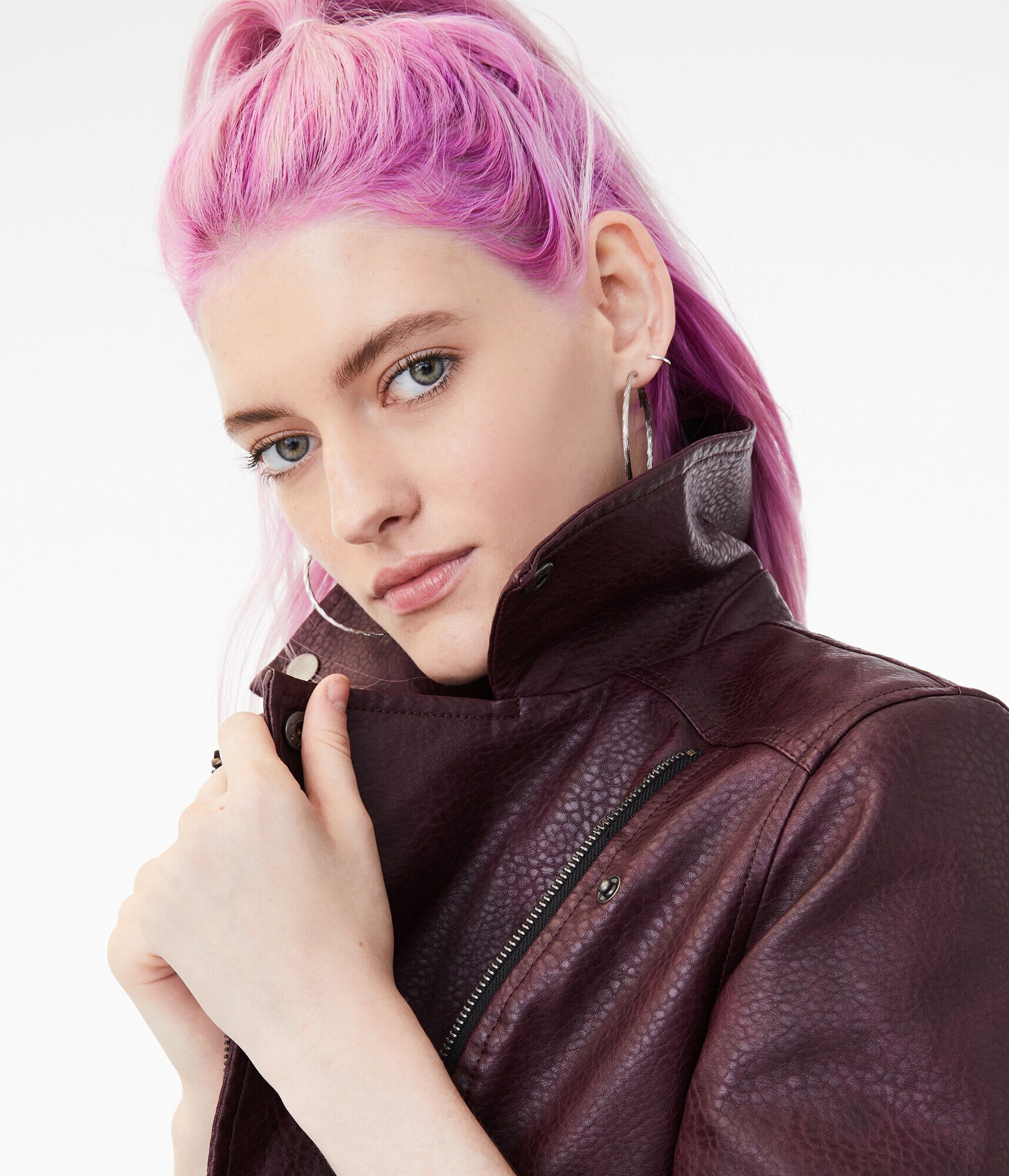 Faux Leather Moto Jacket