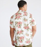 Tropical Floral Print Camp Shirt