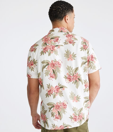 Tropical Floral Print Camp Shirt Tropical Floral Print Camp Shirt