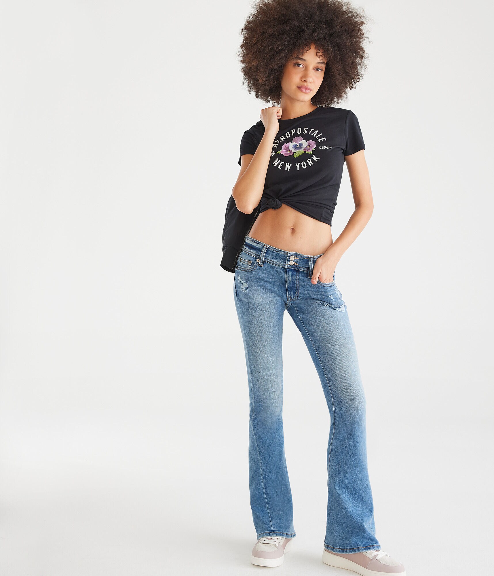 Super Low-Rise Flare Metasoft Jean