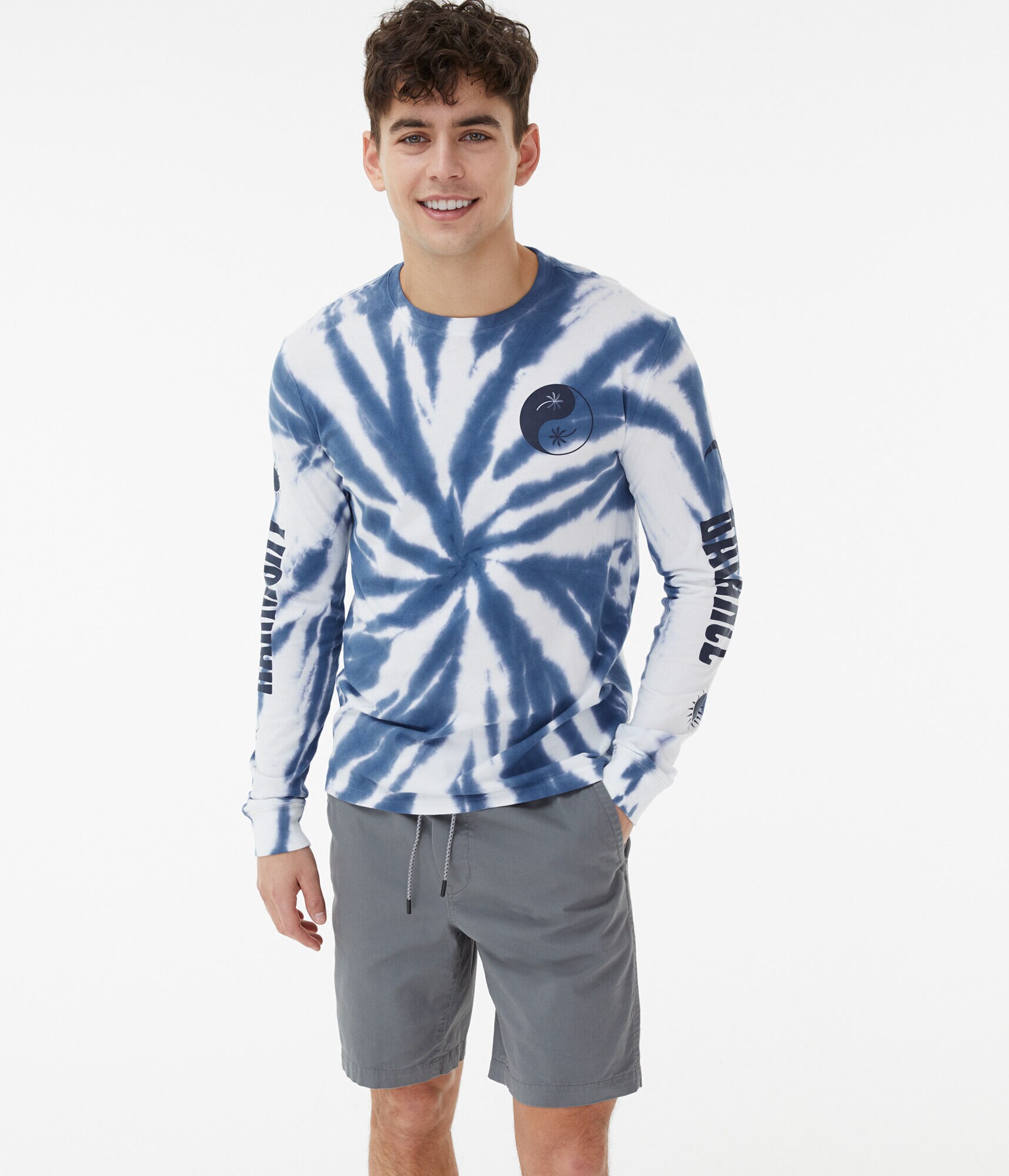 Long Sleeve Yin Yang Tie-Dye Graphic Tee