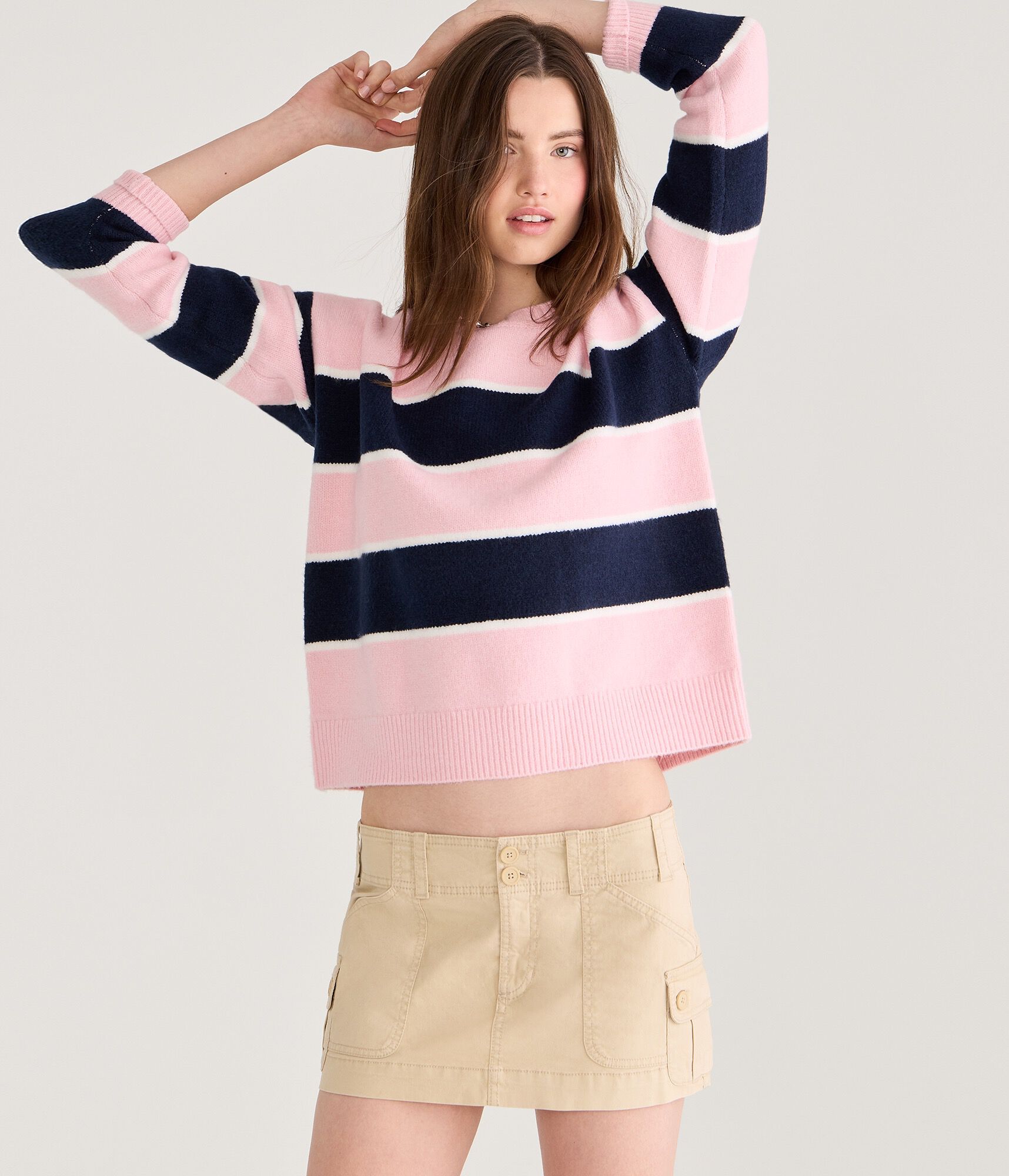 Big Stripe Crew Sweater