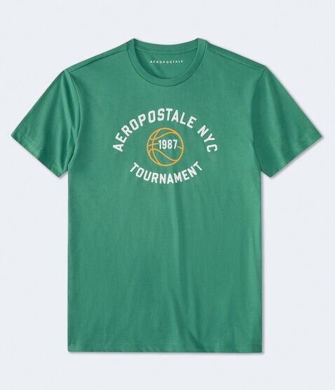 Aeropostale Basketball Tournament Flocked Graphic Tee Aeropostale Basketball Tournament Flocked Graphic Tee