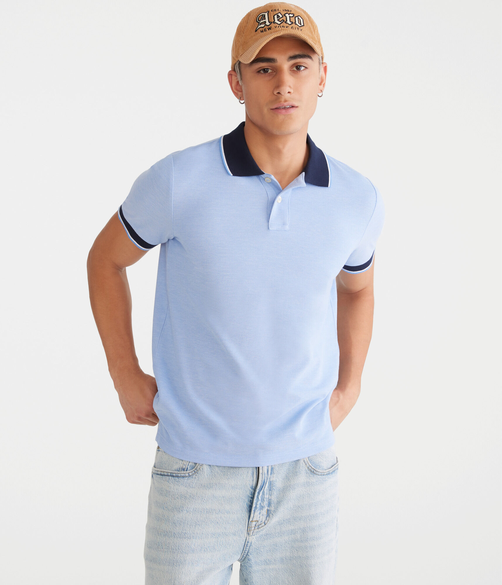 Contrast Tipped Piqu&amp;eacute; Polo