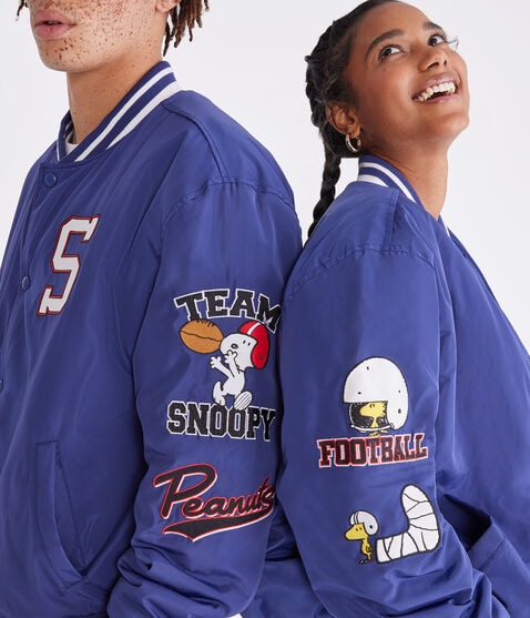 Peanuts® | Aéropostale Team Snoopy Football Bomber Jacket Peanuts® | Aéropostale Team Snoopy Football Bomber Jacket